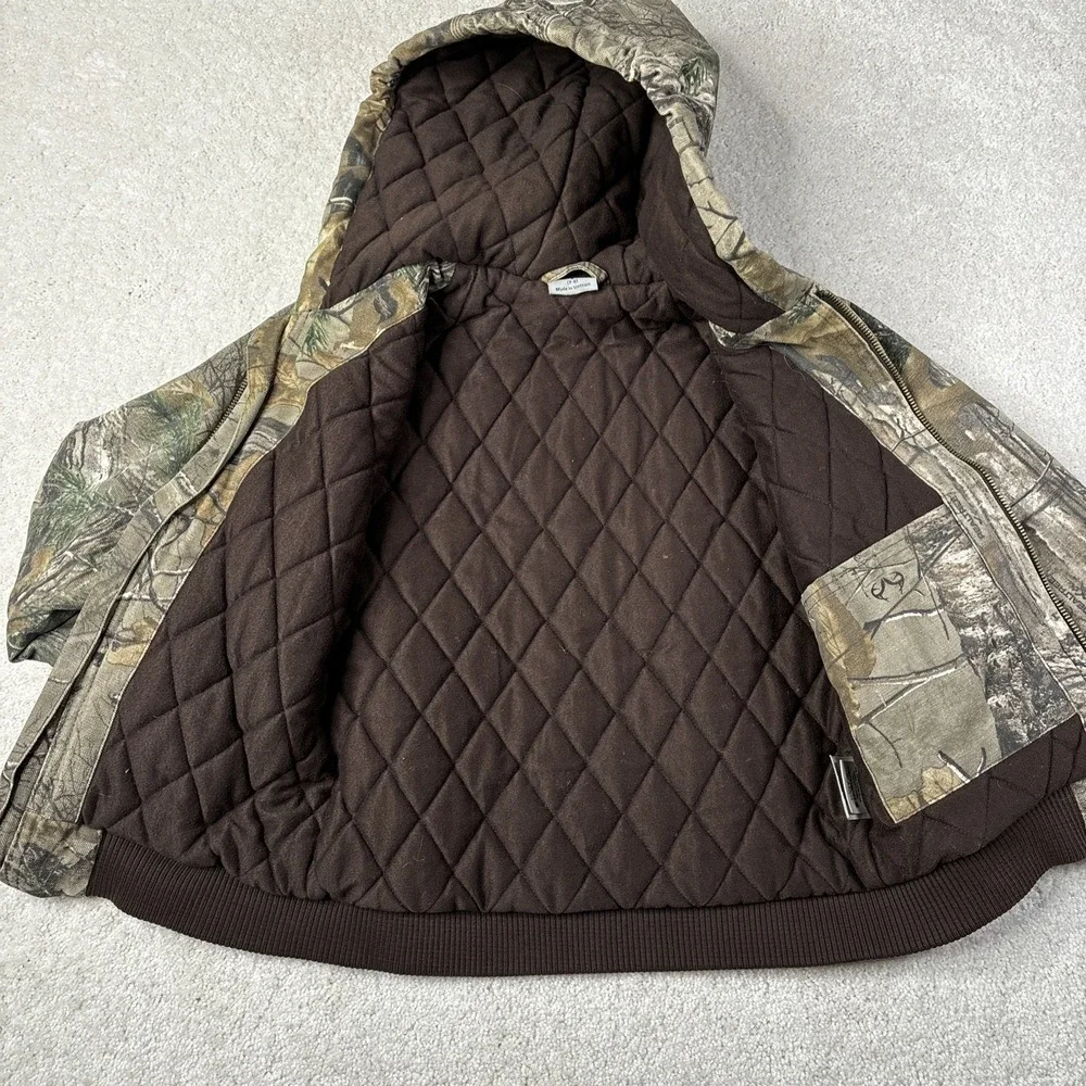 Carhartt Camo Jacket Youth Small 7-8‎ Insulated Realtree Hooded Canvas Mossy Oak